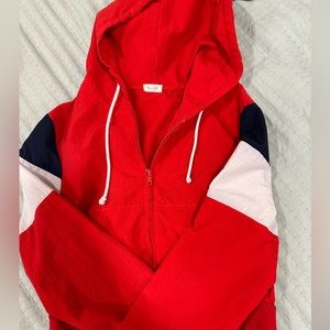 John Galt Red Windbreaker zip up
